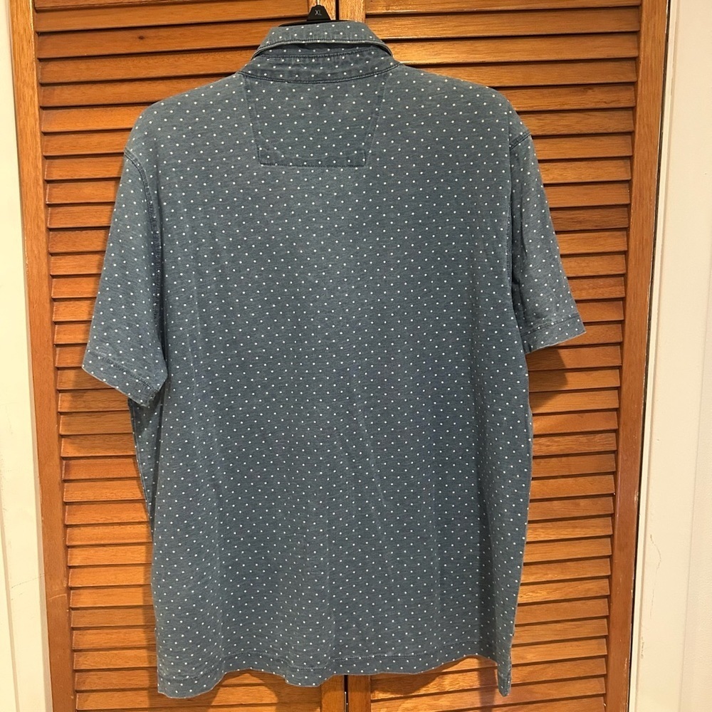 Tailor Vintage Men’s Blue and White Polka Dot Business Casual Polo Sz XL - Picture 5 of 5